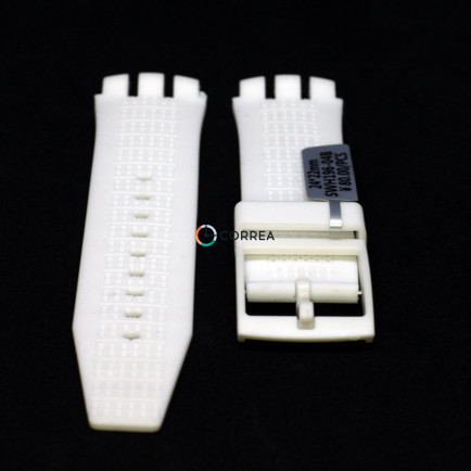 Каучуковый ремешок для часов Swatch Simply Pure белый RKS-007 - 8
